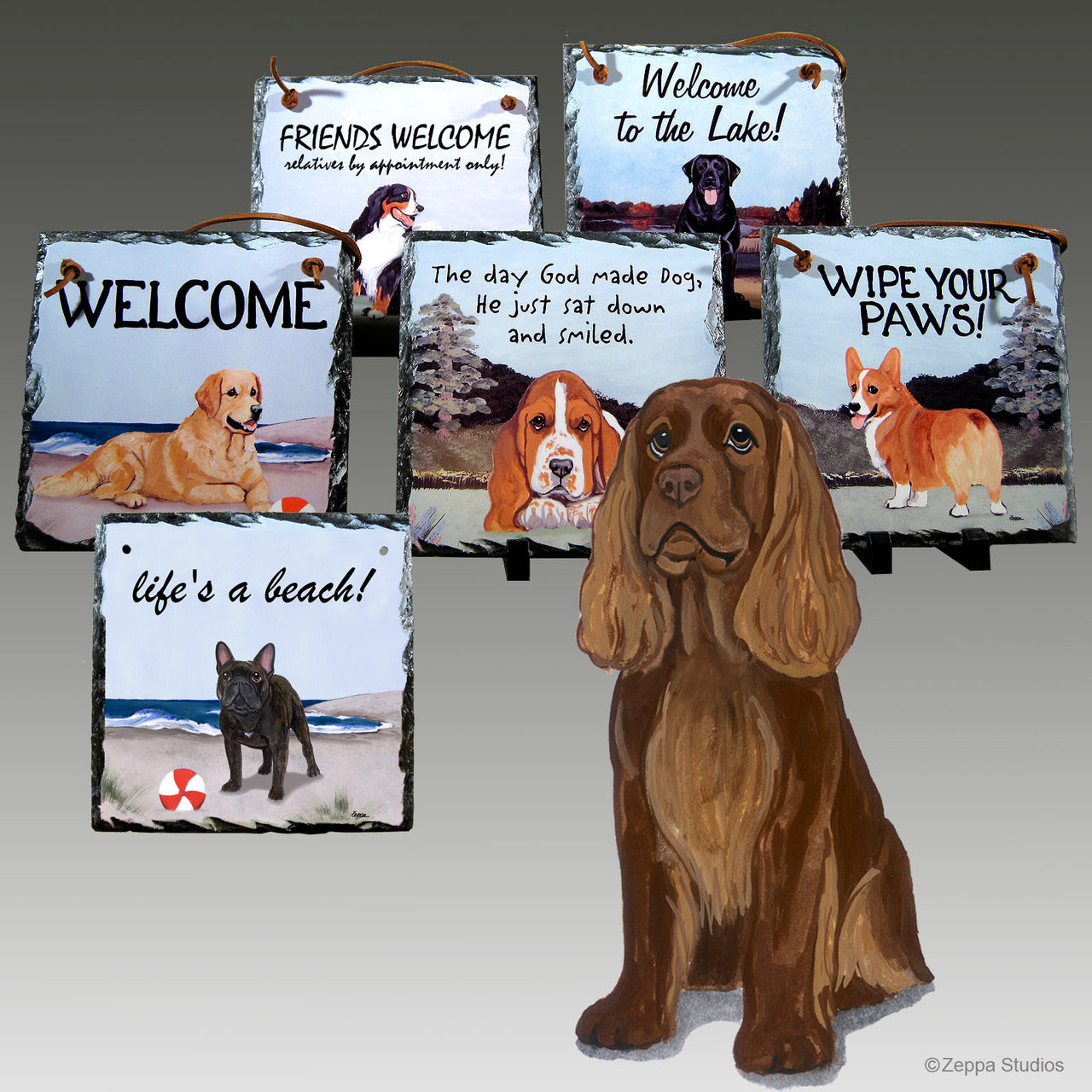 Sussex Spaniel Slate Signs