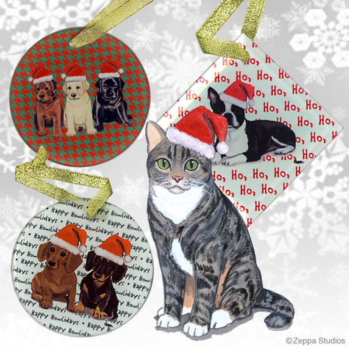 Tabby Cat Christmas Ornaments