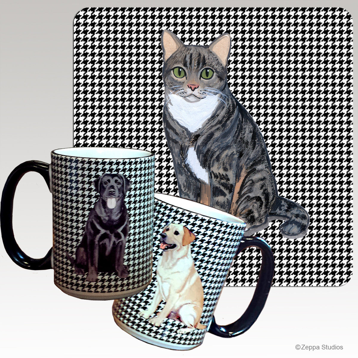 Tabby Cat Houndzstooth Mug