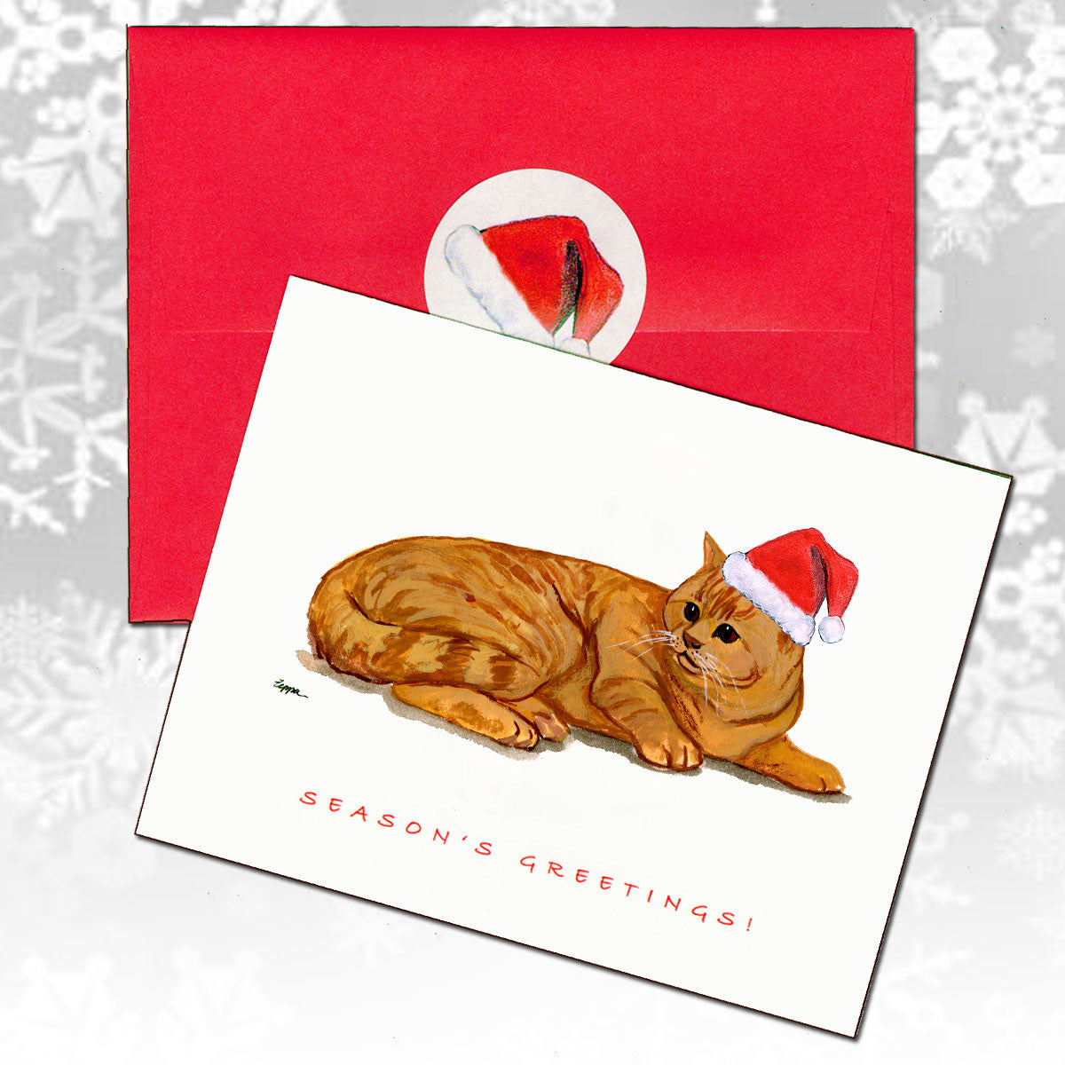 Orange Tabby Cat Christmas Cards