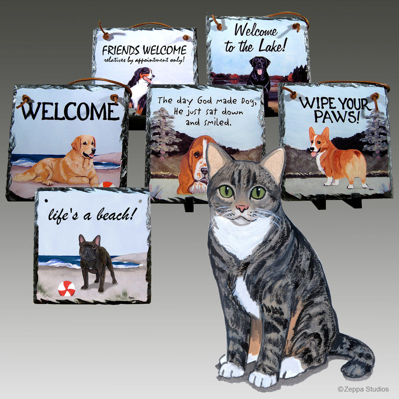 Tabby Cat Slate Signs