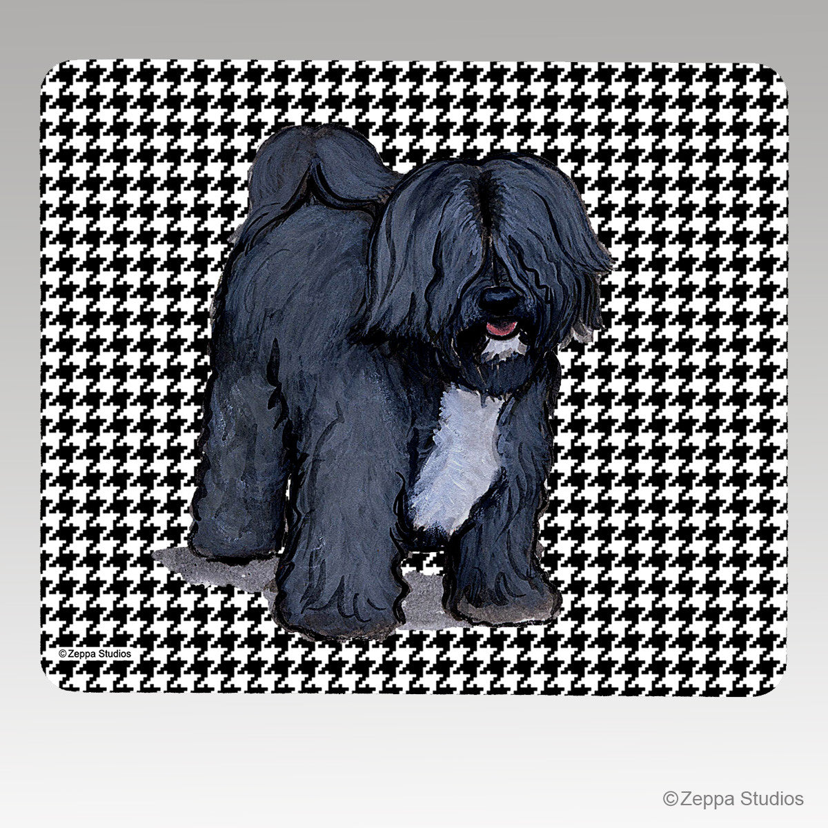Tibetan Terrier on Houndstooth Mouse Pad