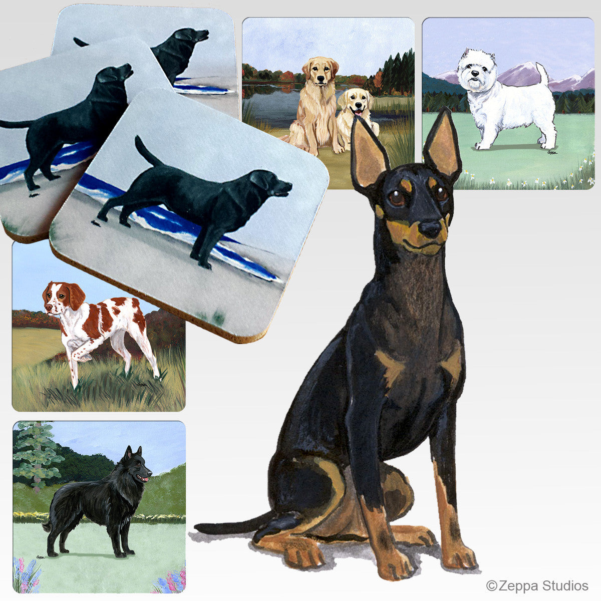 Toy Manchester Terrier Scenic Coasters
