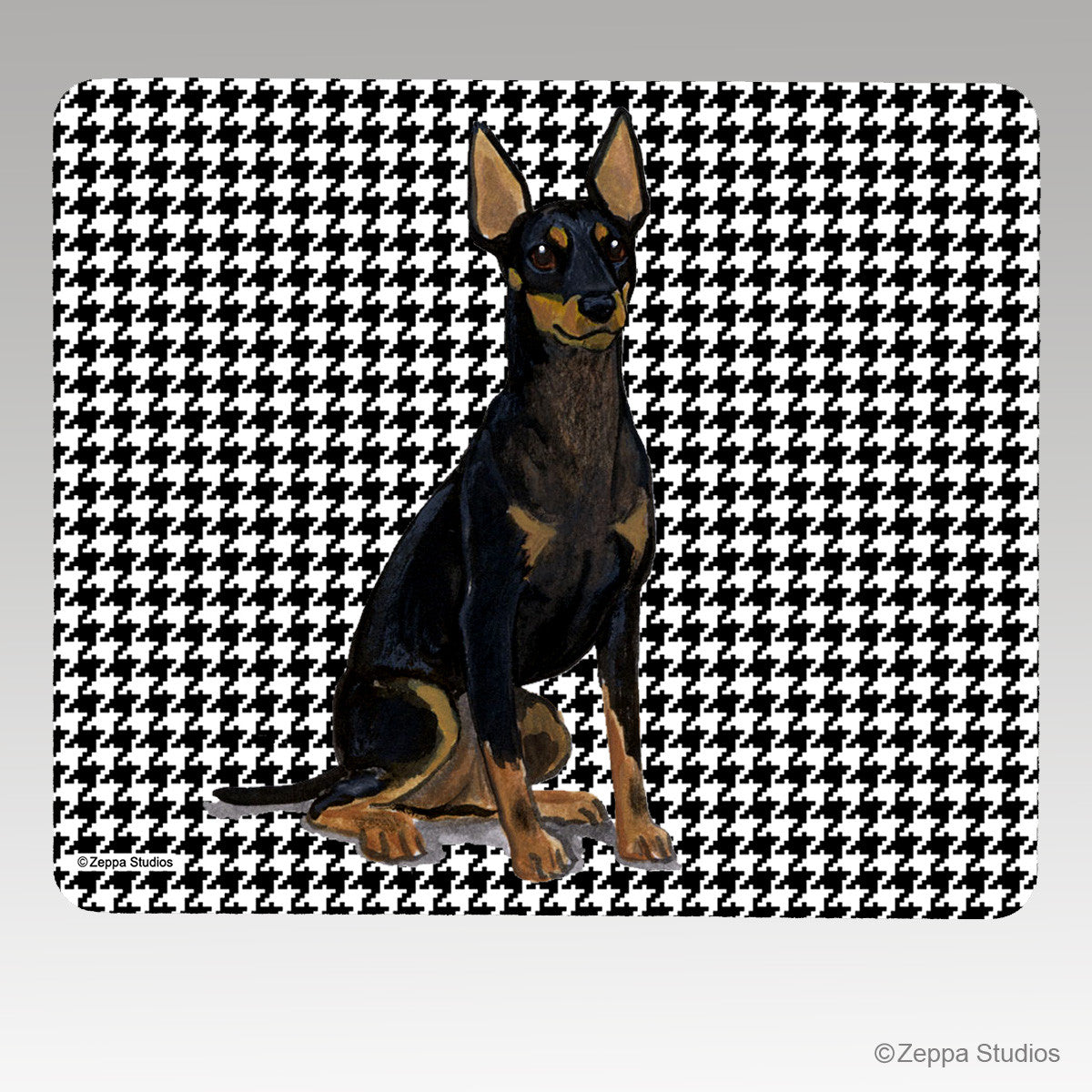 Toy Manchester Terrier on Houndstooth Mouse Pad