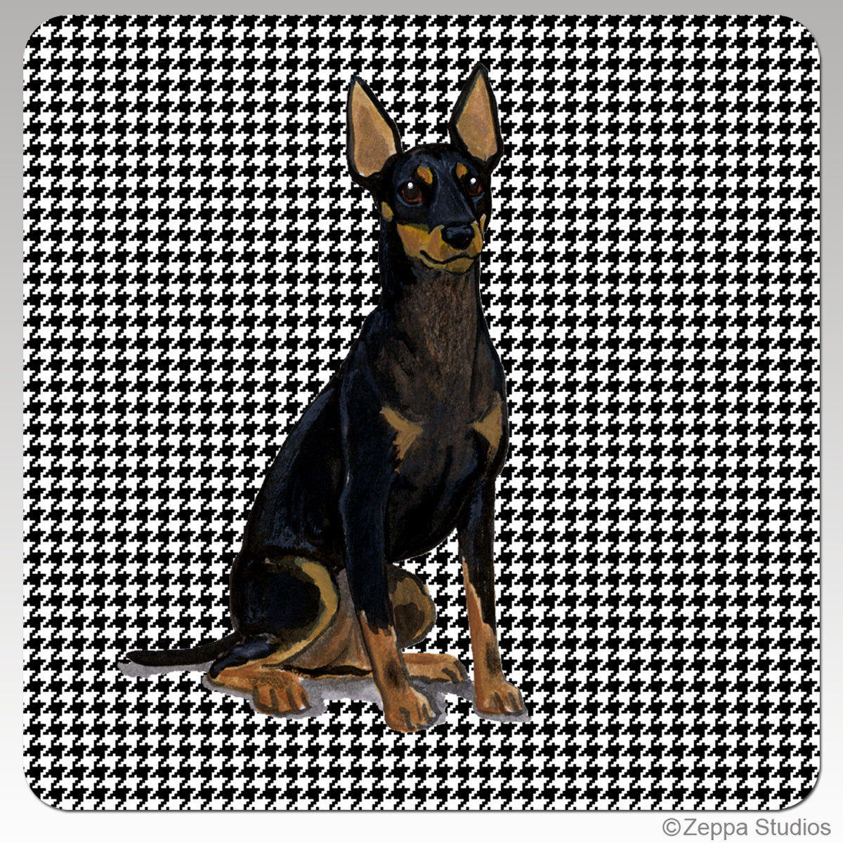 Toy Manchester Terrier Houndzstooth Coasters - Rectangle