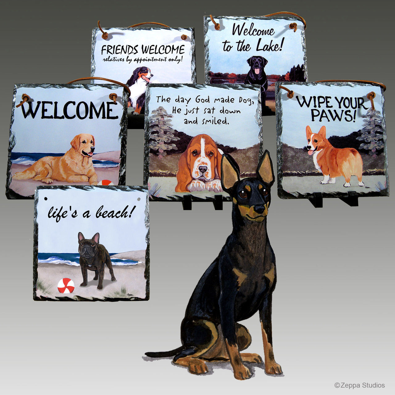 Toy Manchester Terrier Slate Signs