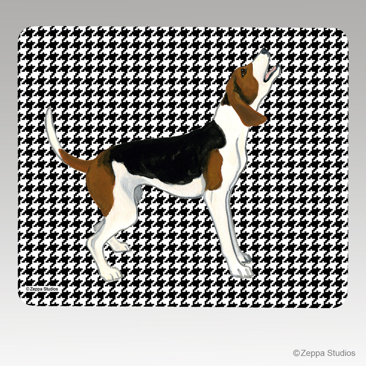 Treeing Walker Coonhound on Houndstooth Mouse Pad