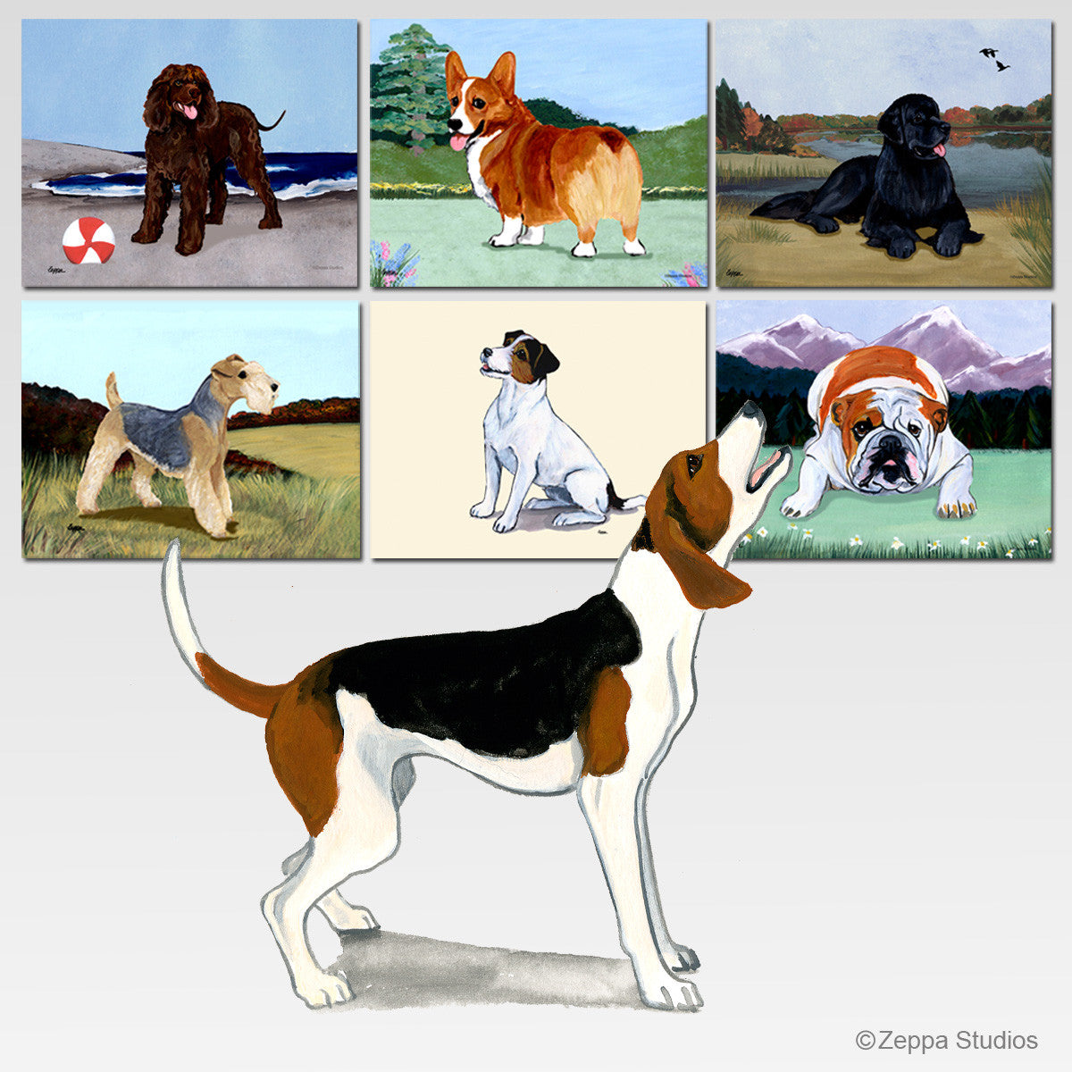 Treeing Walker Coonhound Scenic Cutting Board - Rectangle
