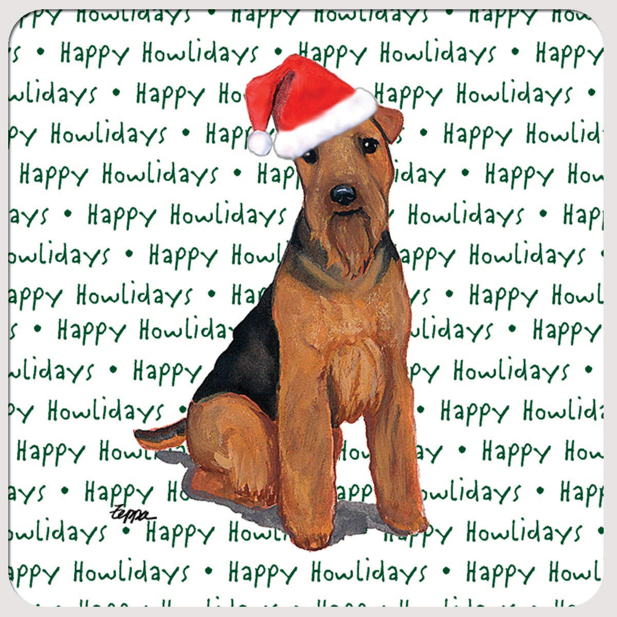 Welsh Terrier Christmas Coasters