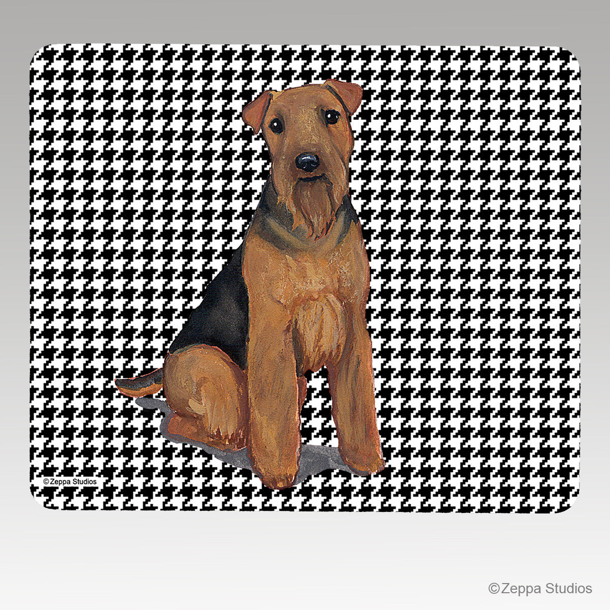 Welsh Terrier Houndstooth Mouse Pad - Rectangle
