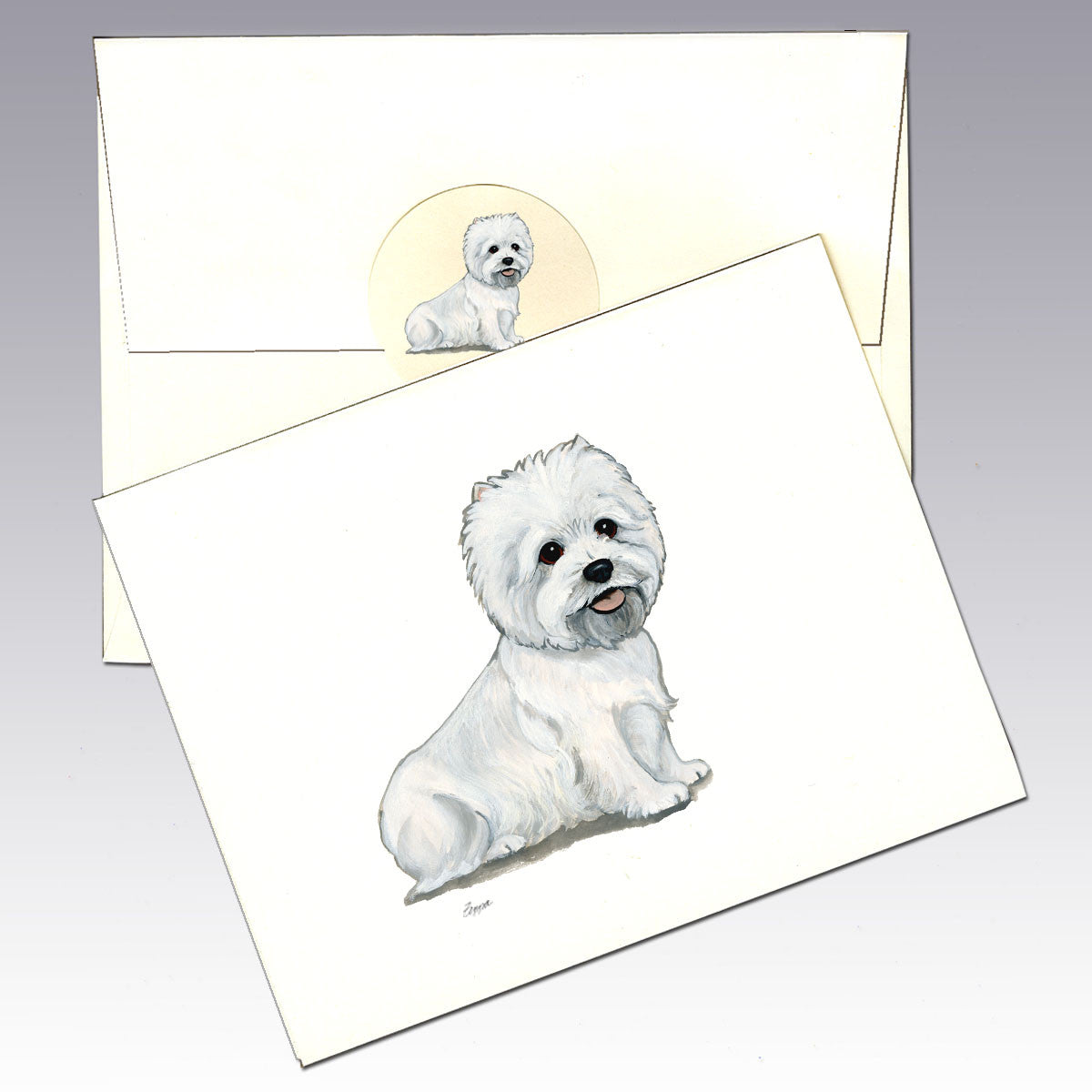 West Highland White Terrier Sitting Note Cards