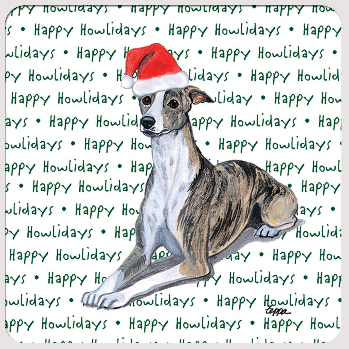Whippet Christmas Coasters