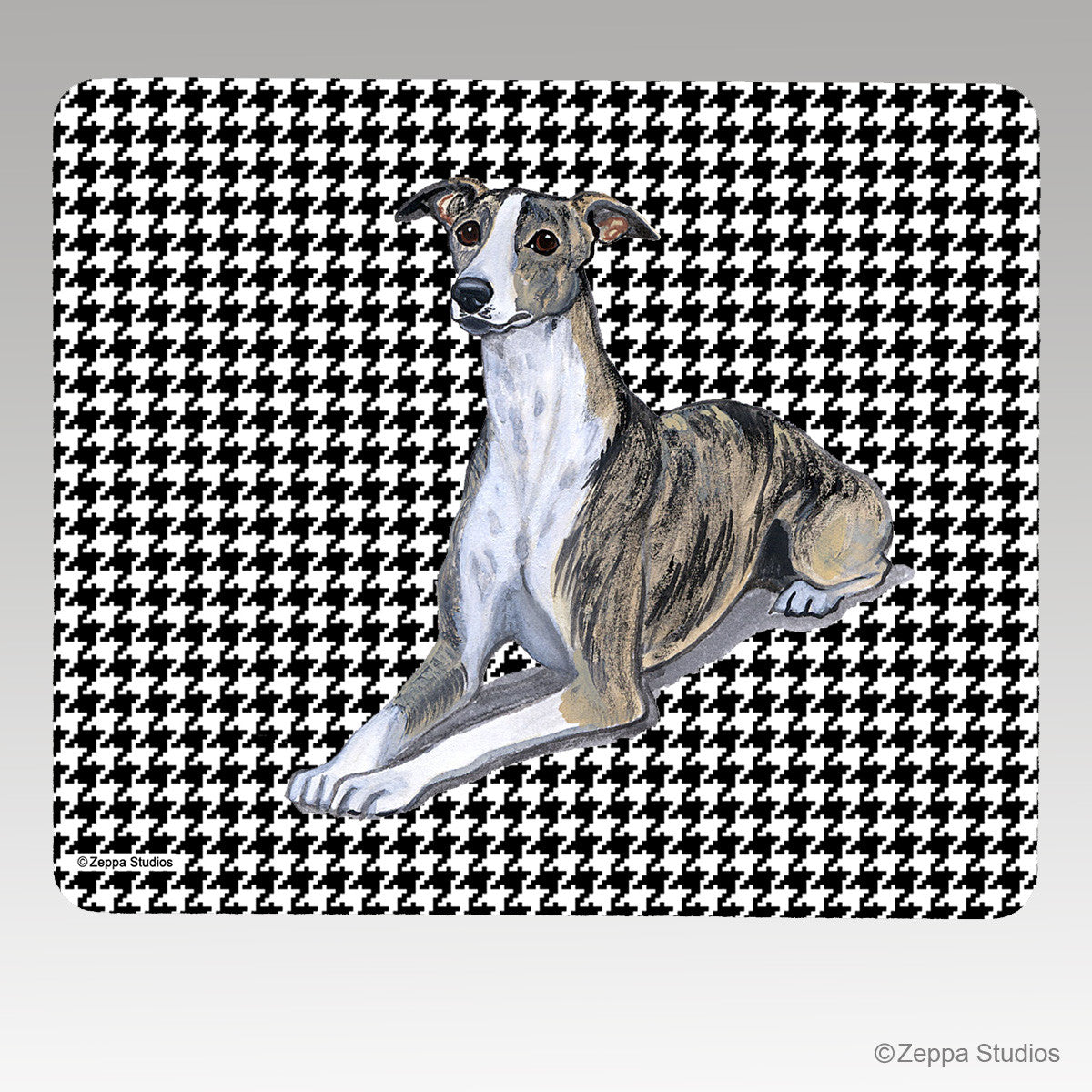 Whippet Houndstooth Mouse Pad - Rectangle