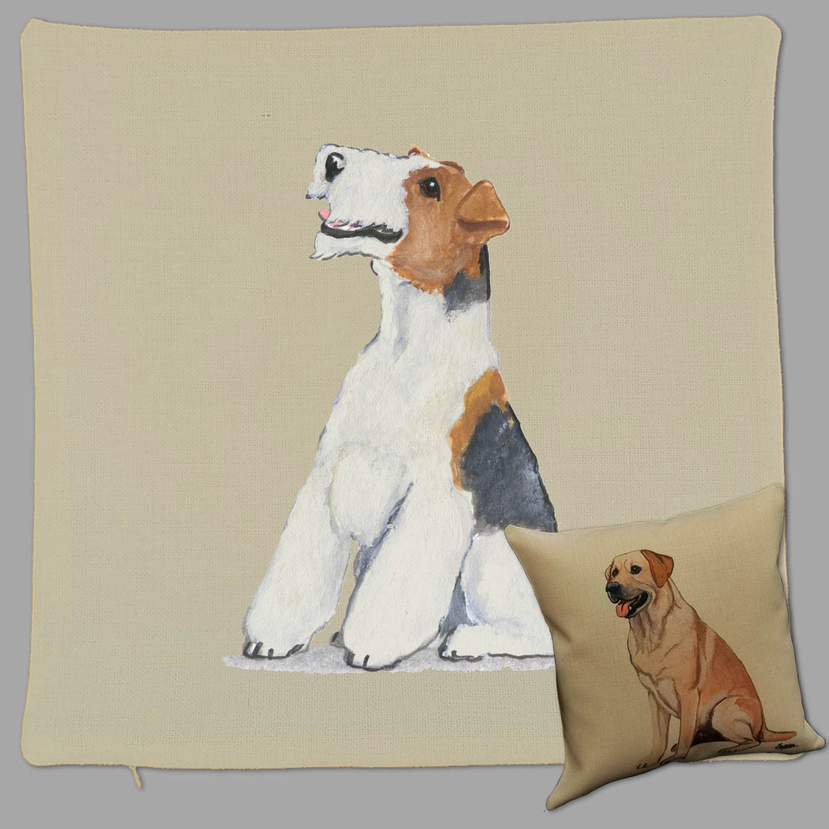 Wirehaired Fox Terrier Throw Pillow