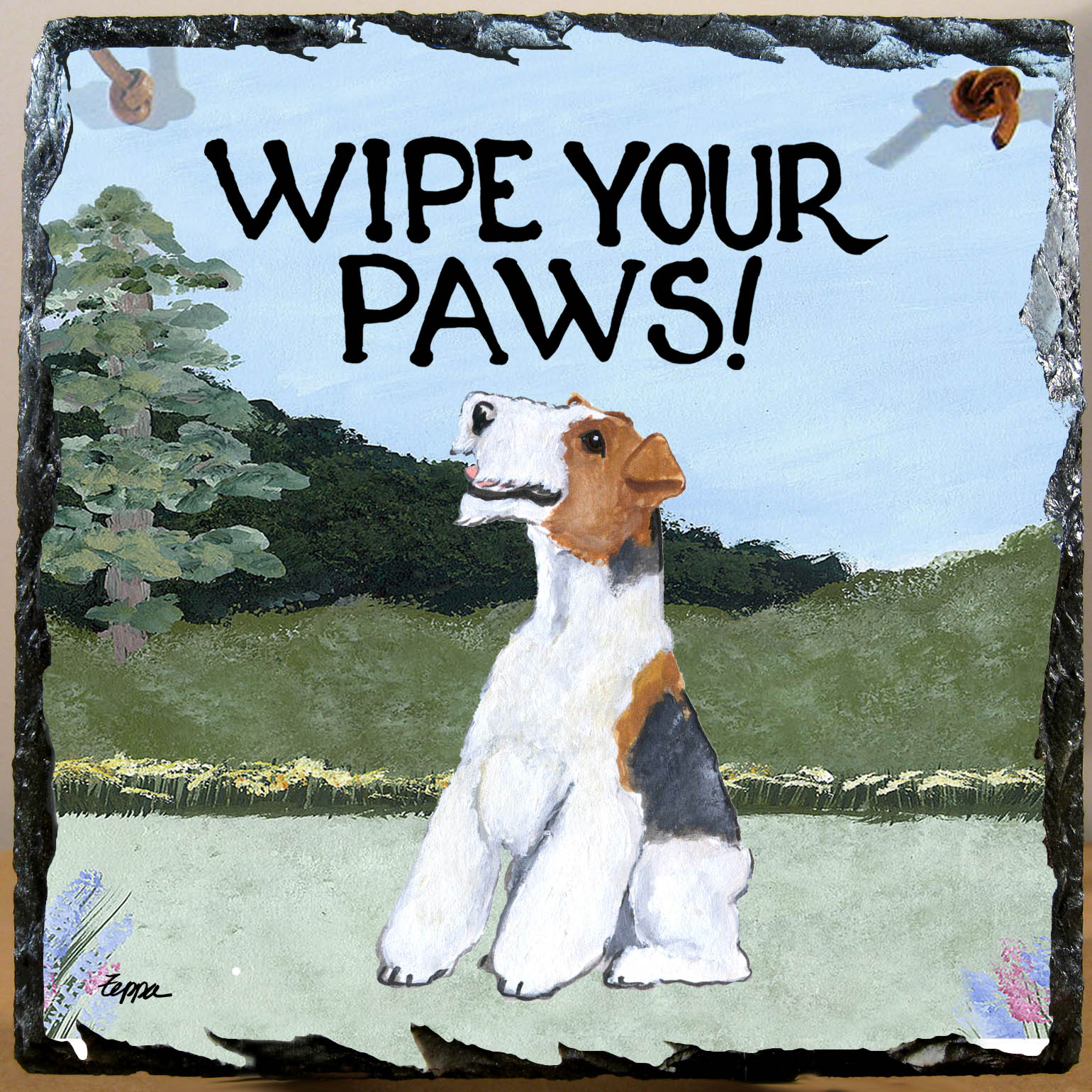 Wire Fox Terrier Slate Signs
