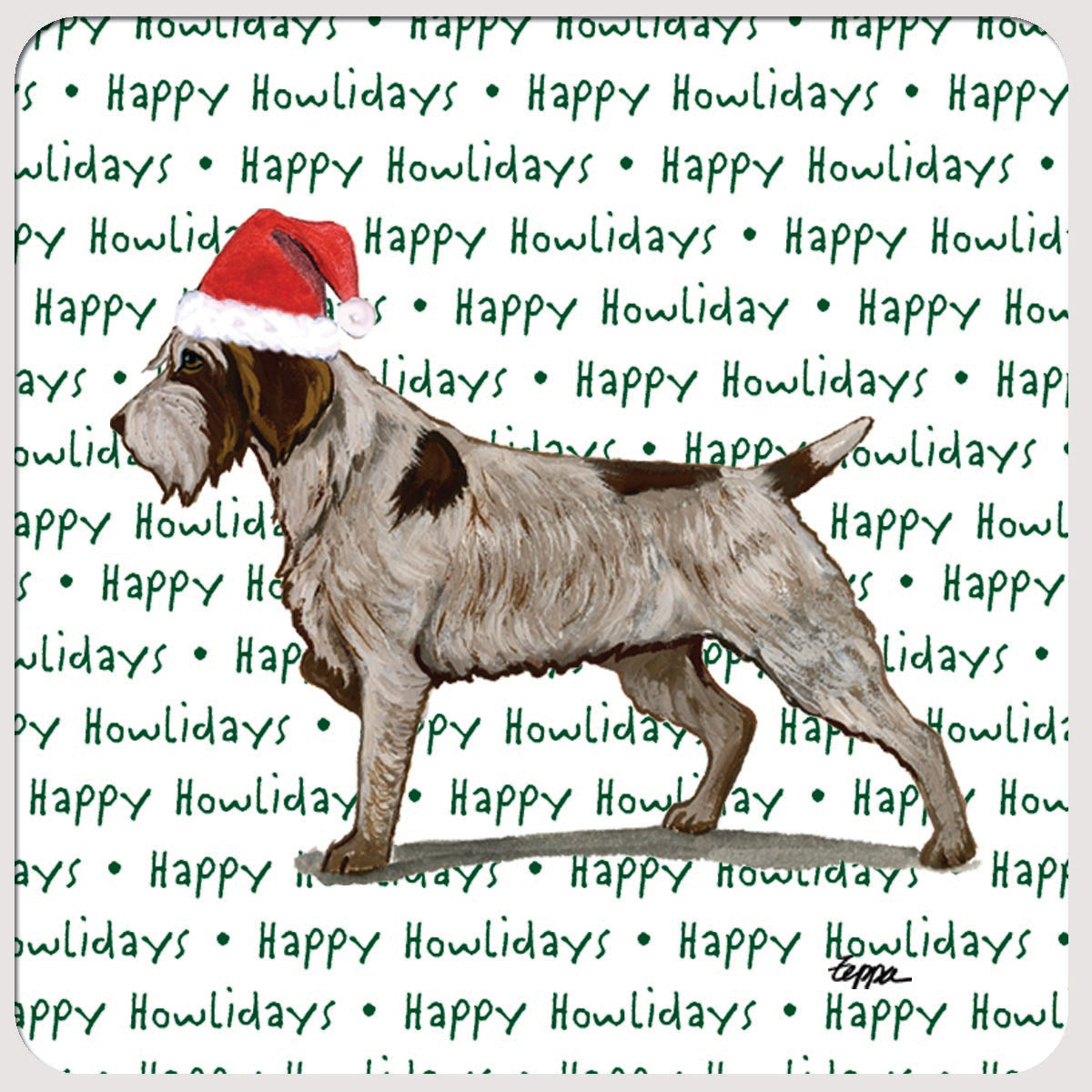 Wirehaired Pointing Griffon Christmas Coasters