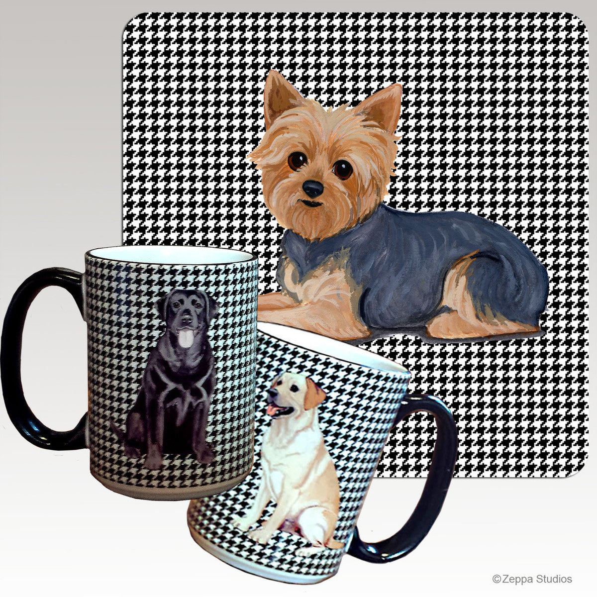 Yorkshire Terrier Puppy Clip Houndzstooth Mug