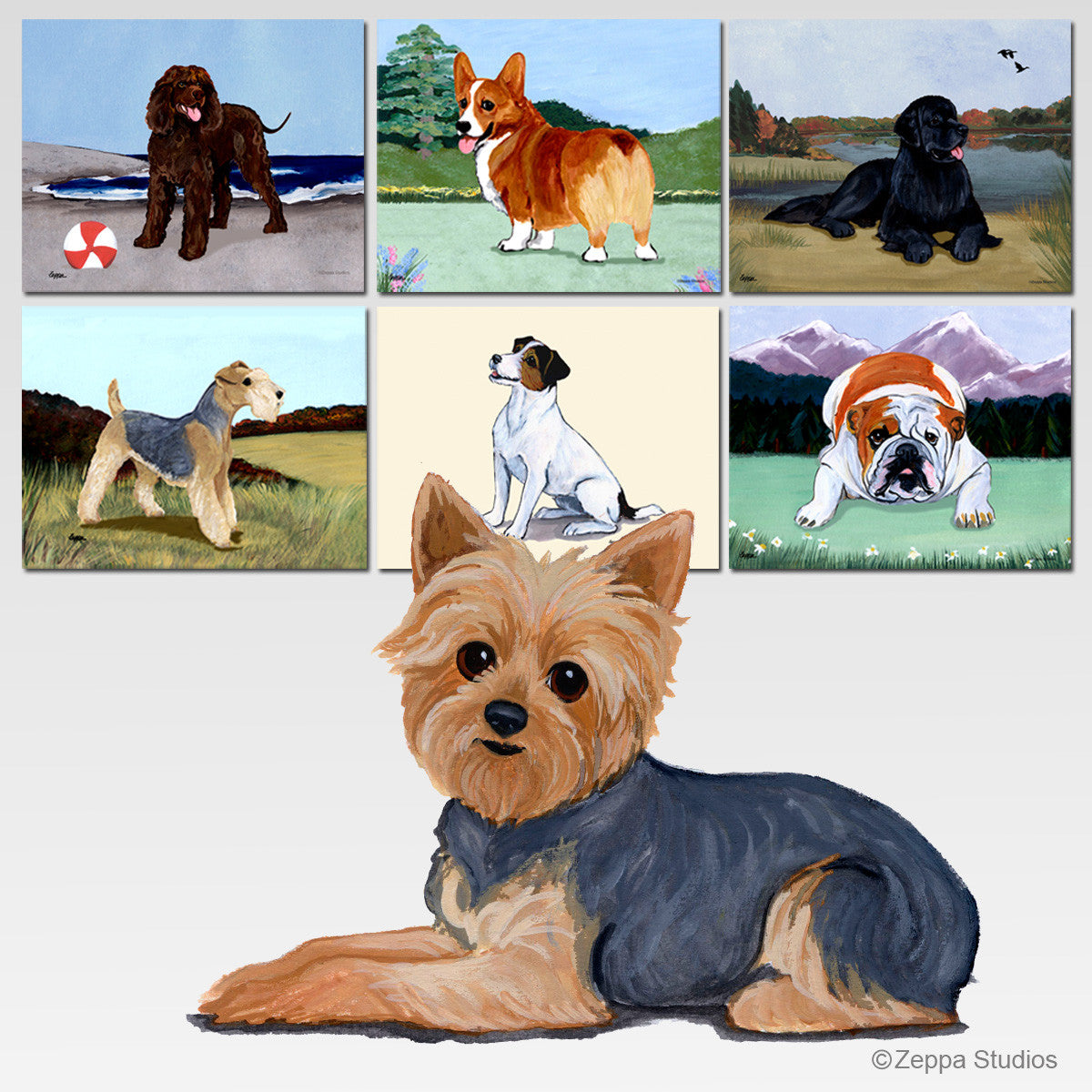 Puppy Clipped Yorkie Scenic Mouse Pads